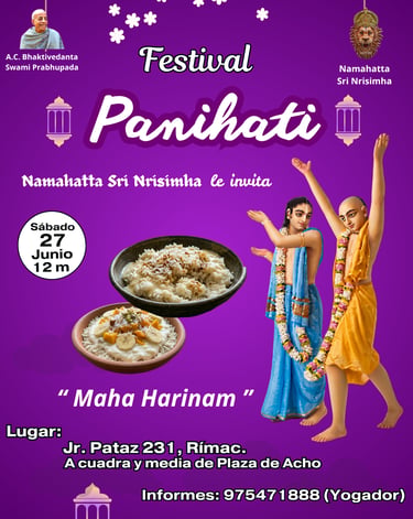 Festival Panihati, Festival del Arroz. Maha Harinam. Namahatta Sri Nrisimha.