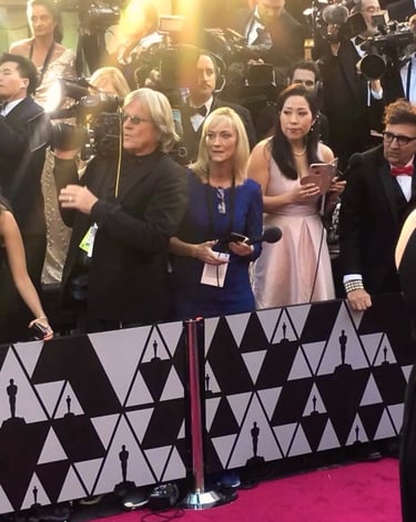 Angie Crouch in Press Pit at Academy Awards