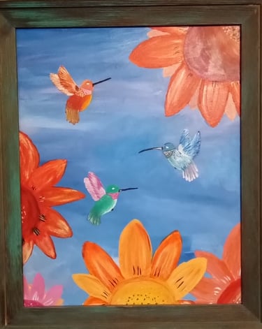 Trochilidae Triumvirate (painting) Kylee Nicole Smith