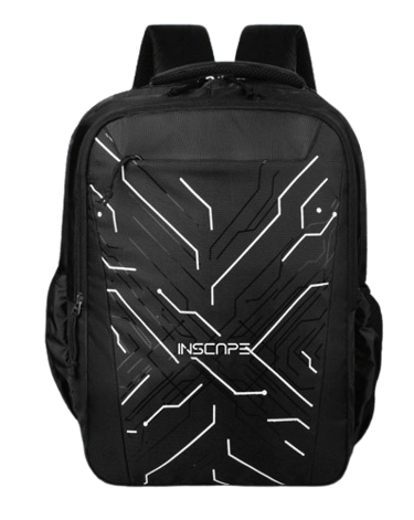 a school bags with unique design print on it
