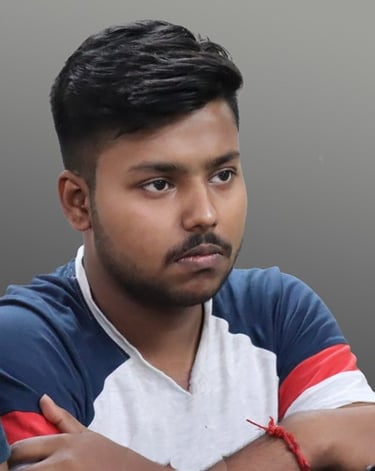 Head and shoulders of student at Visva Bharati University