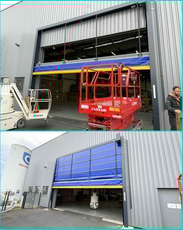 Installation de portes souples rapides - accès performants et esthétiques - Ak'ces AUTOMATISME