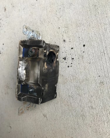 Side of burnt outlet