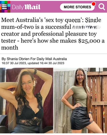 Pleasurelit Patricia in the news as the Pleasure Toy Queen Daily Mail