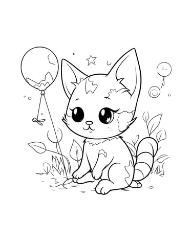 coloriage chat mignon