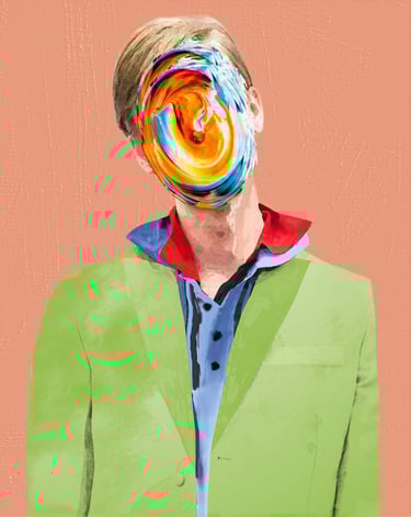 Benoît Daniel-Pham, oil painting, fashion illustration, Prada