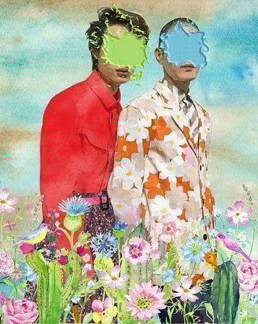 Benoît Daniel-Pham, oil painting, fashion illustration, Kenzo