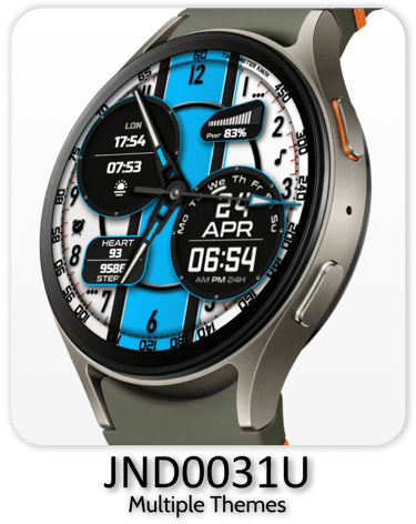 a watch with a blue and white watch face