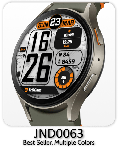 a smartwatch watch with a detailed digital look