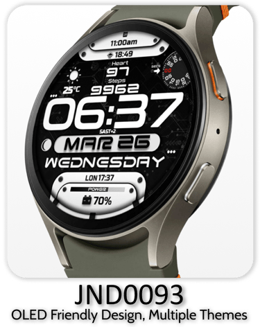 JND0093 stylish watch face for wearos