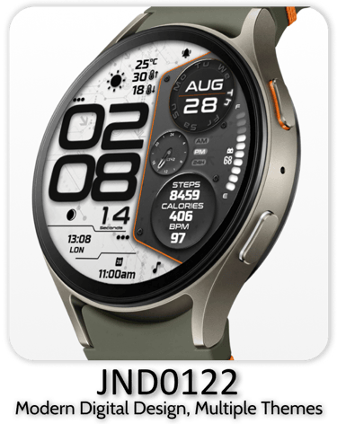JND0122 bold digital watch face for WearOS