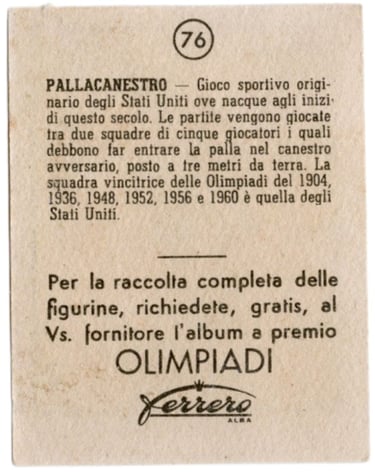 Beautiful vintage illustrated basketball card