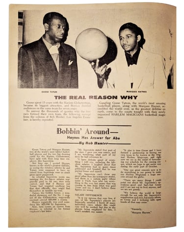 Harlem Globetrotters history in the 1950s Marques Haynes Goose Tatum