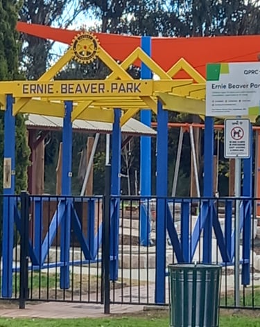Painting of the playground equipment undertaken by the Club members