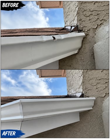 Professional gutter repair and replacement service improving home drainage and protection in Calgary Alberta.