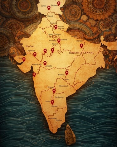 golden colour Indian map representing India Entry & Expansion Advisory