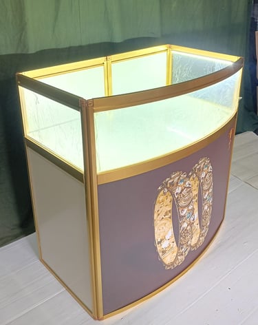 Curved Portable Jewellery Counter 36" with Bright LED Lights