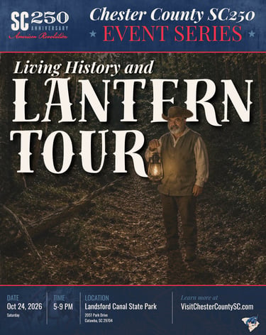 Poster showing event details for the living history and lantern tour