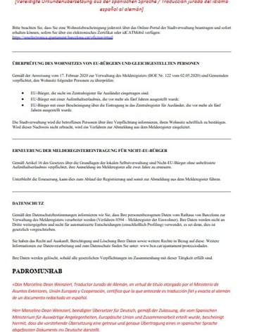 Ejemplo de traducción jurada al alemán, traducción alemana, página 2
