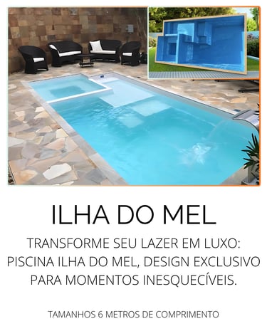 Piscina de fibra Fibratec modelo Ilha do Mel da Sul Piscinas em Gravataí, design exclusivo para área