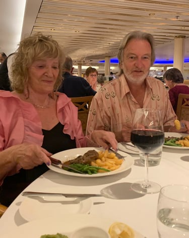 Enjoying dinner on Bridge Cruise
