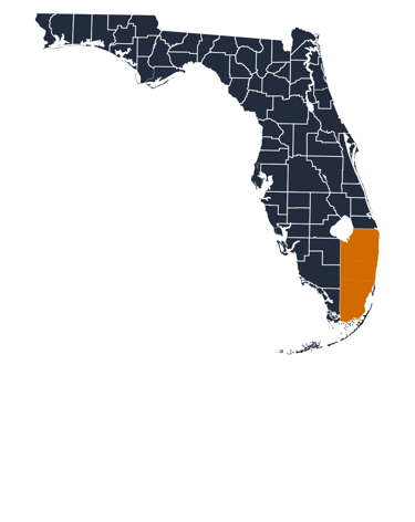 Advertising county map of Florida.