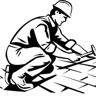 Graphic illustration of roofer