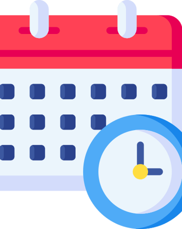 illustration of a calendar and clock