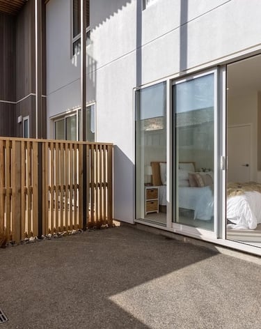 Bedroom patio in New Town house Wellington