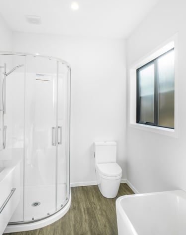 White bathroom construction