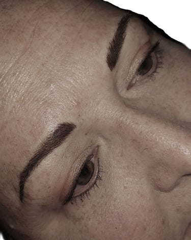 added to existing tatoo eyebrows to look more natural