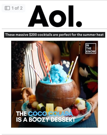 an article about a unique dessert/cocktail  that looks like a coconut 