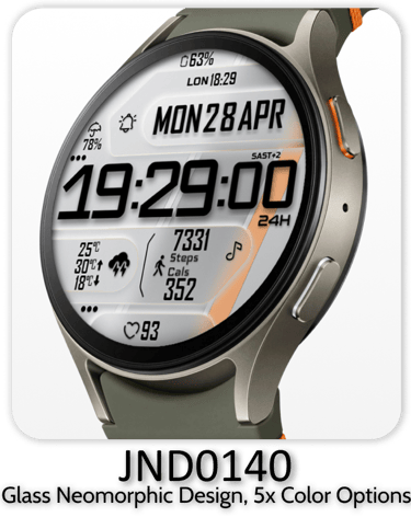 a smartwatch watch with a glass screen displaying a display of a clock