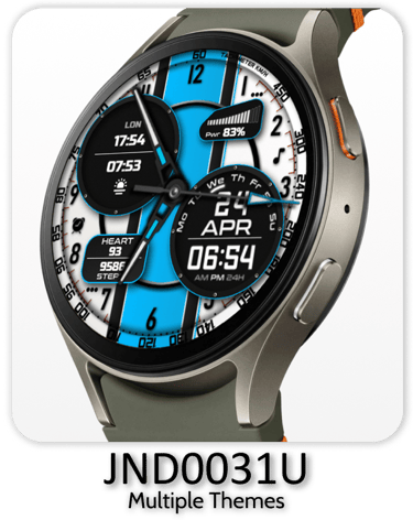 a watch with a blue and white watch face