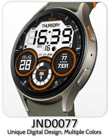 JND0077 a digital watch with a digital watch face