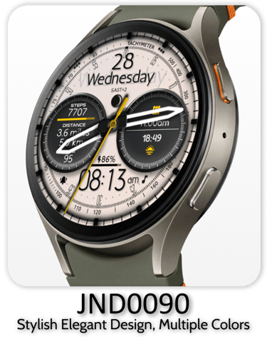 JND0090, stylish watch face for wearos