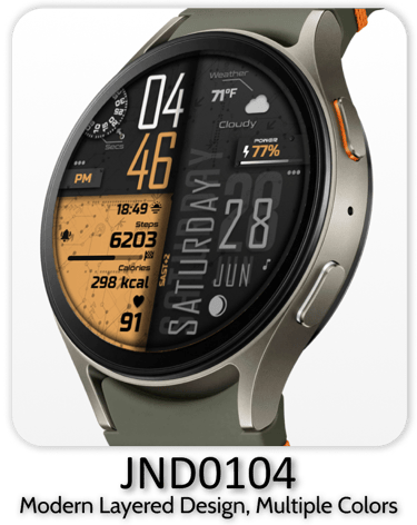 JND0104 stylish watch face for wearos