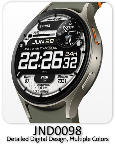 JND0098 stylish watch face for wearos