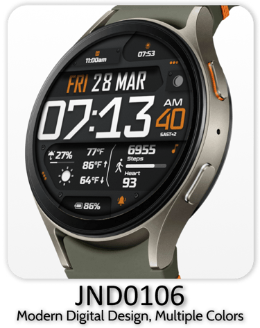 JND0106 stylish watch face for wearos