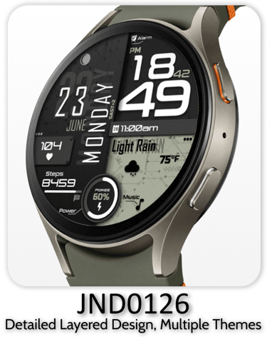 JND0126 bold digital watch face for Wear OS