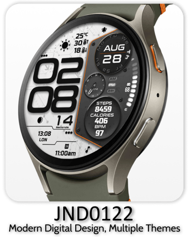 JND0122 bold digital watch face for WearOS