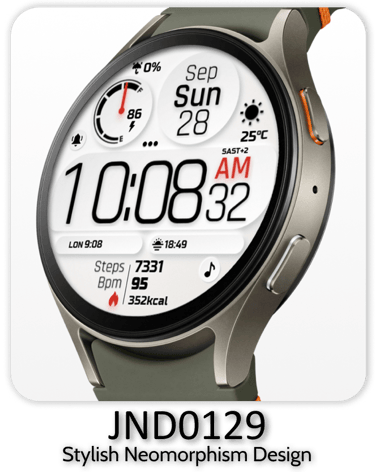 JND0129 bold digital watch face for Wear OS