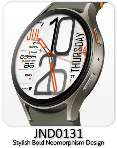 JND0131 bold digital watch face for Wear OS