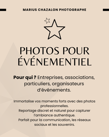Description de l'offre photos pour évènementiels
