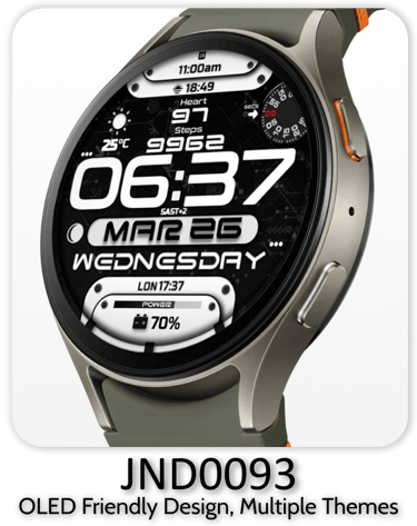 JND0093 stylish watch face for wearos