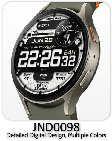 JND0098 stylish watch face for wearos