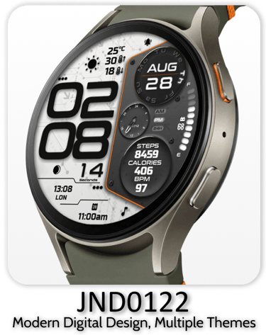 JND0122 bold digital watch face for WearOS