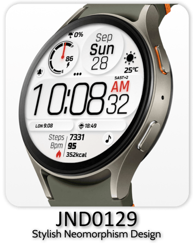 JND0129 bold digital watch face for Wear OS