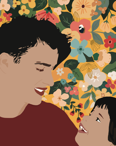 a man and woman are smiling and looking at each other