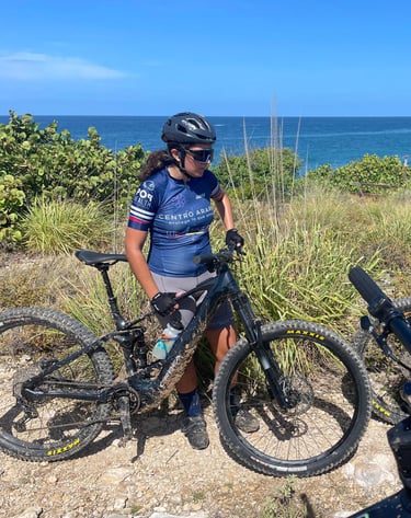 A woman on a dirt road